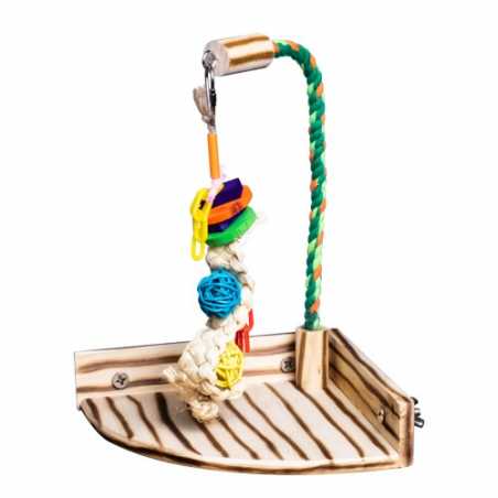 Tiny corner wooden playstand