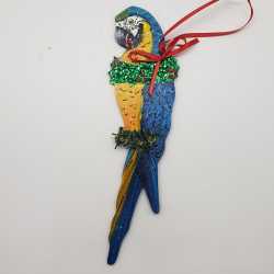 Blue macaw Christmas ornament