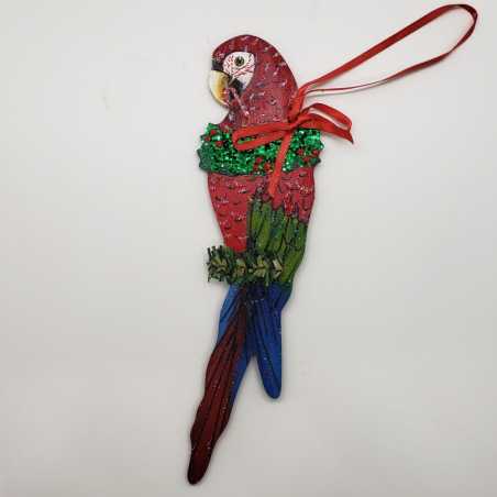 Green wing macaw Christmas ornament