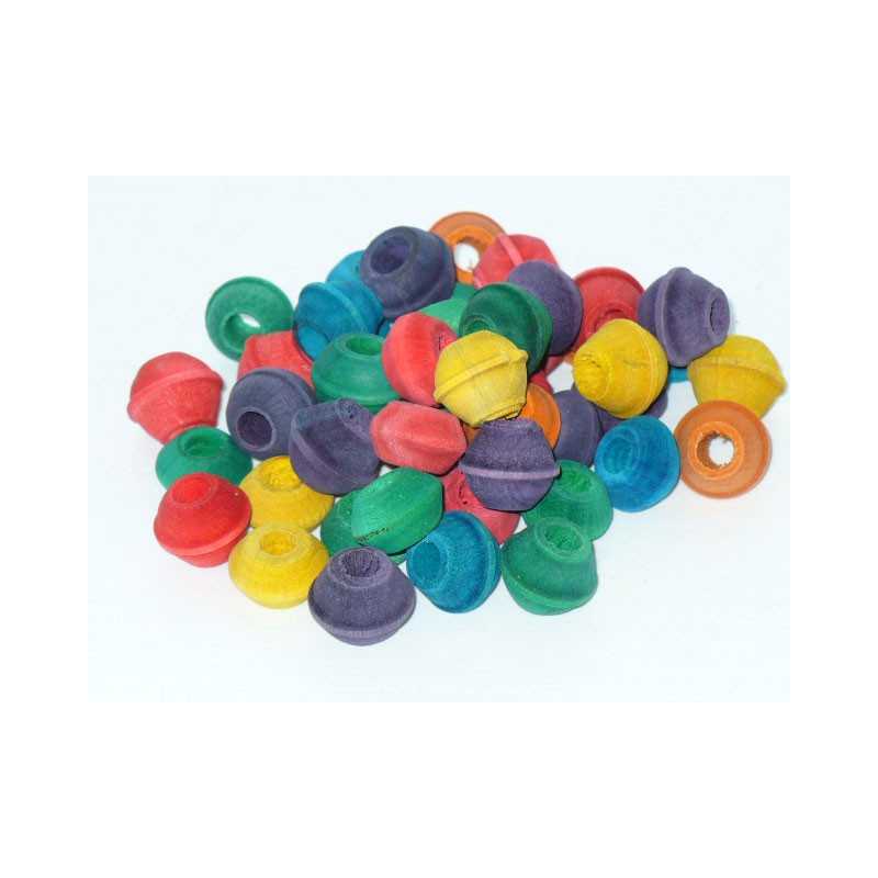 Colorful wooden beads